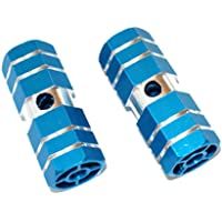 Une Paire de vélo en alliage daluminium 3-8 &quot-essieu Sexangle Cylindre de repose-pieds Pegs-Bleu